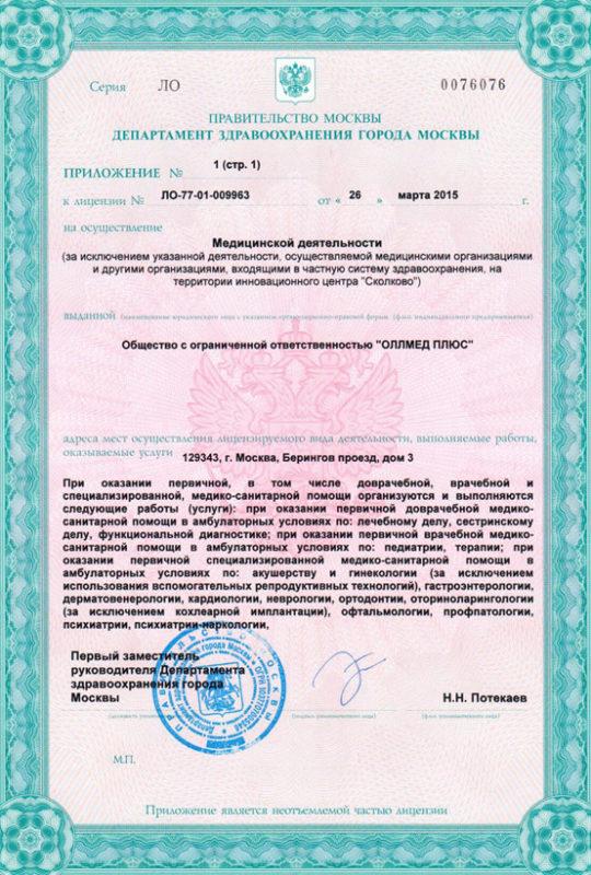 Лицензия Medlux